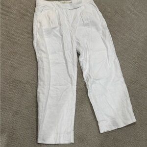 Abercrombie & Fitch Women’s White Linen Trousers